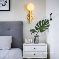 Antique Brass Modern Glass Wall Lamp For Hotel